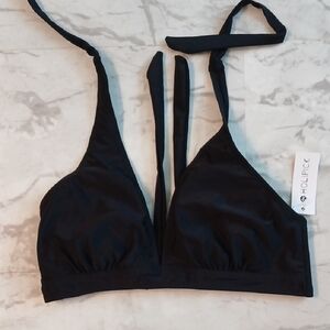 Holipick Women's Black Triangle Swim Bikini Top